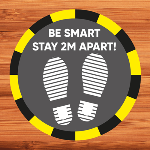 Be smart stay 2m apart floor graphic sticker