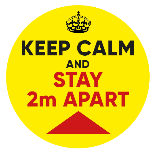 keep calm and stay 2m apart floor sticker