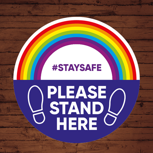 Please Stand Here Floor Graphics Sticker