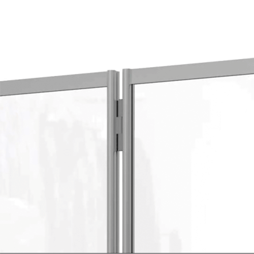 Mobile acrylic screen divider detail
